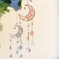Tree of Life Suncatcher Moon Suncatcher Amethyst Sun Catcher Crystal Tree Life of Tree  Wall Hanging Decor Home Decor (as the picture,56CM length)