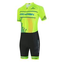 Foreign trade cycling suit onesie summer quick-drying breathable road bike jumpsuit sports cycling suit bicycle XS žalia