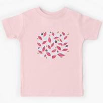 Pretty Plant With White Pink Leaves And Ladybugs Kids T-Shirt 160