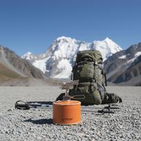 STARCAMP 3300W Portable Steel Butane Gas Stove Foldable Backpack Hiking Camp Burner for Solo Outdoor Adventures pilka