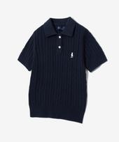 Yale Women'S Heritage Dan Cable Short Sleeve Polo Knit Navy Navy/M