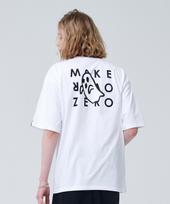 Moz Moz White Logo Ghost Oversized T-Shirt_White 1