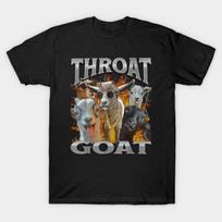 Asian Size Men Black Print T-shirt Throat Goat Funny Offensive Adult Humor Bootleg Y2K Graphic T-Shirt No-Cut Print Cotton Tshirt XL juoda