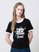 Opish Find Ringer T-Shirt, Black Black/Os