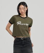 Joan Homme Honoré De Viljac Ringer Crop Half Sleeve (Khaki) Reference/Free