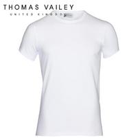 Thomas Bailey Men'S Cotton Basic Round Neck Short Sleeve T-Shirt White 6Ththb2Mcs010-Wh White/White