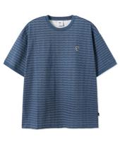 Oy Logo Stripe Ringer Tee - Navy M
