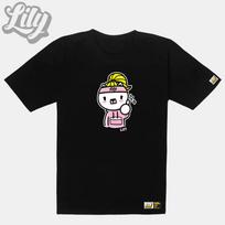 Doldol Lily-Tshirts-24 Lovely Lily Female Polar Bear Snowboarder Extreme Character Graphic Design T-Shirt Black/S