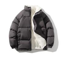 Women Winter Jacket Men Streetwear Fleece Parkas Coat Loose Jacket Warm Stand Collar Coats  Puffer  Clothes M pilka