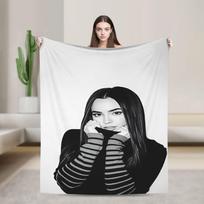 Actor Sofia Carson Blanket Picnic Flannel Bedding Throws For Living Room Warm Soft Custom Quality Bedspread Gift Idea Size: 75*100cm, Weight: 230 GSM