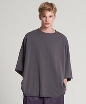 Tener Deck Slit Boxy T-Shirt Charcoal F