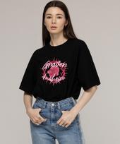 Graver [Unisex] Romantic Rose Short Sleeve T-Shirt_Black Black/M