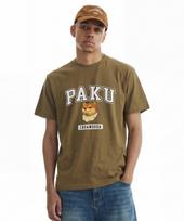 Cream Soda Lab Paku Logo Short Sleeve T-Shirt Olive White Olive/M