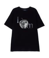 Astral Projection Apple Supima Cotton Round Neck Short Sleeve T-Shirt_Black L