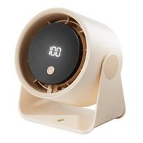 Nešiojamas Turbo stalo ventiliatorius 100 greičių reguliuojamas stalo ventiliatorius su LED ekranu USB įkraunamas mažas ventiliatorius biurui, miegamajam, bendrabučiui smėlis