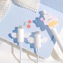 Case Protection Sleeve Angle Wings Cable Protector Cable Protective Cover Cable Spiral Protector white-Angel buckle