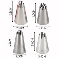 4 vnt./rinkinys Nerūdijančio plieno tulpių glazūra vamzdžių antgaliai Ledų antgaliai Tortų dekoravimo įrankis 4Pcs/set