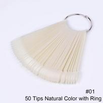 50Tips/Set False Nails Fan Display Acrylic Fake Nail Art Tips For Gel Polish Practice Manicure Tools ring smėlis