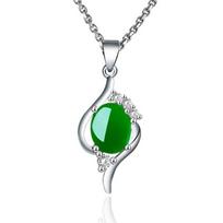Natūralaus žalio nefrito chalcedono ovalus pakabukas 925 sidabro karoliai, kiniški raižyti žavūs papuošalai, mados amuletai, dovanos moterims