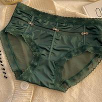 Mid-waist Women's Panties Sweet Lace Edge Breathable Triangle Pants Cute Underwear M