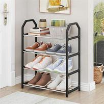 4 Tier Shoe Rack for Home, Practical Shoe Cabinet, Balcony Mount, Storage Shelf, Shoe Hanger, Bedroom, Bedroom, Balcony juoda