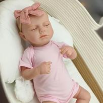 48cm Soft Body Newborn Baby Reborn Doll Loulou Lifelike Soft Touch Cuddly Baby Multiple Layers Painting 3D Skin 45cm
