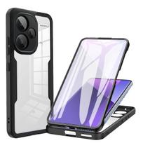 Dėklas skirtas Xiaomi Redmi Note 13 Pro Plus 4G 5G / Xiaomi 13T Poco X6 Pro 360 Visiškai atsparus smūgiams silikoninis ekrano apsaugos telefono dangtelis Redmi A3 2024 juoda