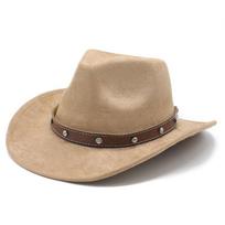 Suede Upturned Cowboy Hat Men'S And Women'S Hats Men'S And Women'S Rolled-Brim Ethnic Topper Hats French Jazz Hats M（56-59cm）