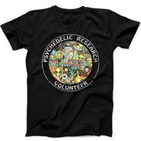 230 Gsm 100% Cotton Psychedelic Research Volunteer Terence Mckenna Mushroom Gift Tee Black T Shirt B2 XXS juoda