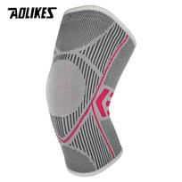 AOLIKES 1PCS Knee Brace Support for Arthritis Joint Nylon Sports Fitness Compression Sleeves Kneepads Cycling Running Protector XL rožinė raudona spalva