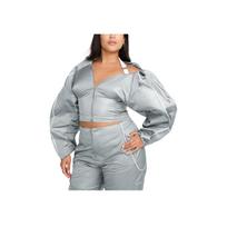 Nike X Jacquemus Bendradarbiavimo prakaitą sugeriantis Vandeniui atsparus Patogus Laisvalaikio Sportinis Striukė Moteriška Striukė Dalelių Pilka Balta FV5690-073 XL white