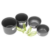 4pcs Camping Pot Kit Multi Layers Anti Scalding Design Camping Cookware Mess Kit with Folding