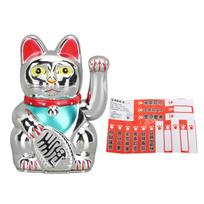 Chinese Feng Shui Beckoning Cat 5 Inch Electric Lucky Fortune Cat Home Desktops Decoration Best
