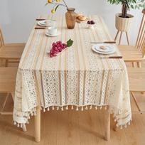 French Retro Lace Hollow Tablecloth Pastoral Style Photo Long Crochet Tablecloth Coffee Table Cover Towel Dining Table Cloth Cover Cloth 100*100cm