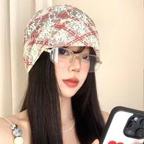 Women's Summer Breathable Thin Floral Lace Head Scarf Hat Premium Slouchy Hat Korean Style Versatile Head Covering Hat Beanie one size