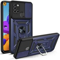 For Samsung Galaxy A21S 6.5 Case Luxury Car Magnetic Ring Armor Phone Cases for Samsung A21S A217F A 21S A21 S  Back Cover For Galaxy A21S mėlyna