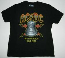 AC/DC BACK IN BLACK Hells Bell Tour 1980 Rock Band Black T-shirt New 3XL