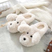 Minkštos kambarinės šlepetės vaikams, žieminiai namų miegamojo batai su dirbtiniu kailiu, mielos karvės pūkuotos namų šlepetės, kawaii batai moterims 38-39