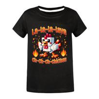 STEVE 'S LAVA CHICKEN Kids Clothes Cartoon Summer Baby Girls  Short Sleeve Outerwear Fashion Boys T Shirt Children Clothes 110