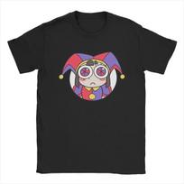 Men's The Amazing Digital Circus T Shirts Pomni Head 100% Cotton Clothing Casual Crewneck Tee Shirt Original T-Shirt#Color(1) S juoda