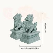 Fu Foo Šunų Pora Globėjų Akmens Liūtų Statulėlės Kinų Feng Shui Dekoratyvinės Figūrėlės Namų Svetainės Baro Kavinės Dekoras Stalo Ornamentas