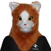 Realistiška judanti burna katės kaukė, judanti burna gyvūno galvos kaukė, Cosplay kostiumas