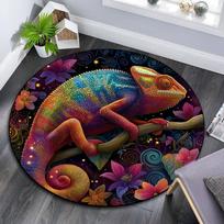 Chameleon Round Area Rug,Carpet Rug for Living Room Bedroom Sofa Playroom Decor,Non-slip Floor Mat 80cmx80cm