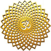 Decorative Metal Mandala Wall Art Home Decor Wooden OM Chakra Round Hanging for Living Room Bedroom Office Hotel Temple Gift 17.7"L x 17.7"W yellow