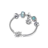 Pandora Gemstone Decorated 925 Silver Bracelet Women bracelet ZT2688 Box,18