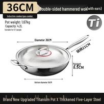 36cm Hammered Titanium Wok with Lid