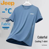 JEEP Men's Summer Breathable Loose Fit Short Sleeve T-Shirt L