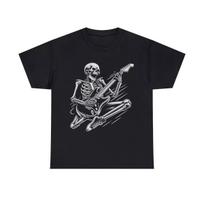 Skeleton Guitar Rock And Roll Graphic Tee Shirt, S-5XL 3XL