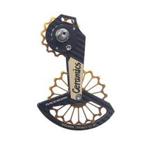 Bike Derailleur Pulley Wheel System Carbon Fibers Cage Aluminum-Alloy Pulley Wheel Ceramics Bearings for R7000/ R8000 auksas