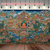 VIKAMA Traditional Thangka Style Buddha Paradise Tapestry Trendy Suitable For Living Room Studio Bohemian Style Home Decor Cloth 74x94cm(29x37in)